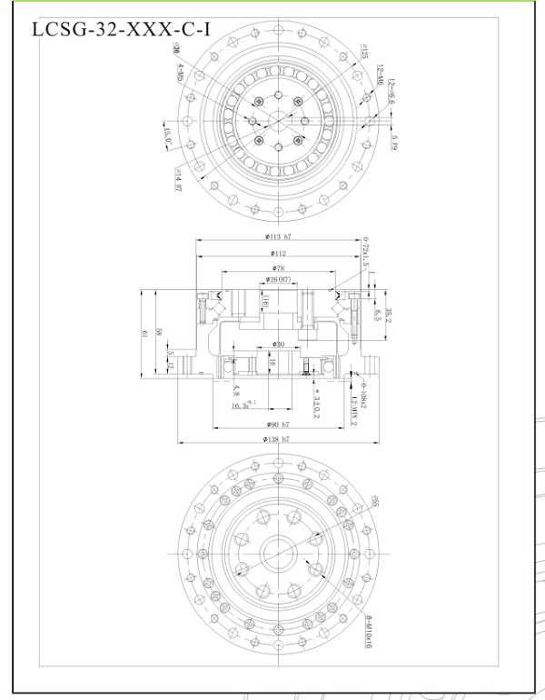 LCSG32諧波減速機(jī)圖紙